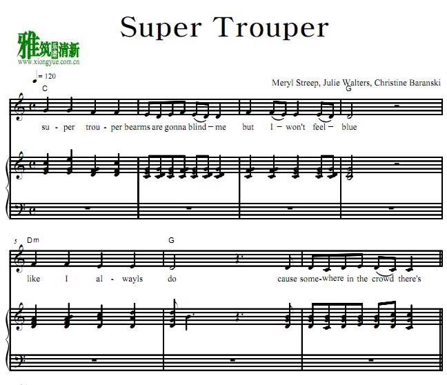 妈妈咪呀 - super trouper钢琴伴奏谱