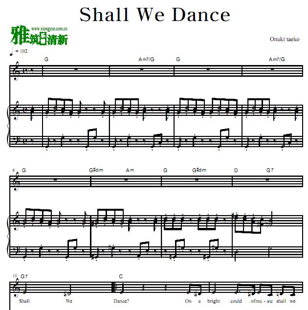Onuki Taeko- Shall We Dance歌谱 钢琴谱