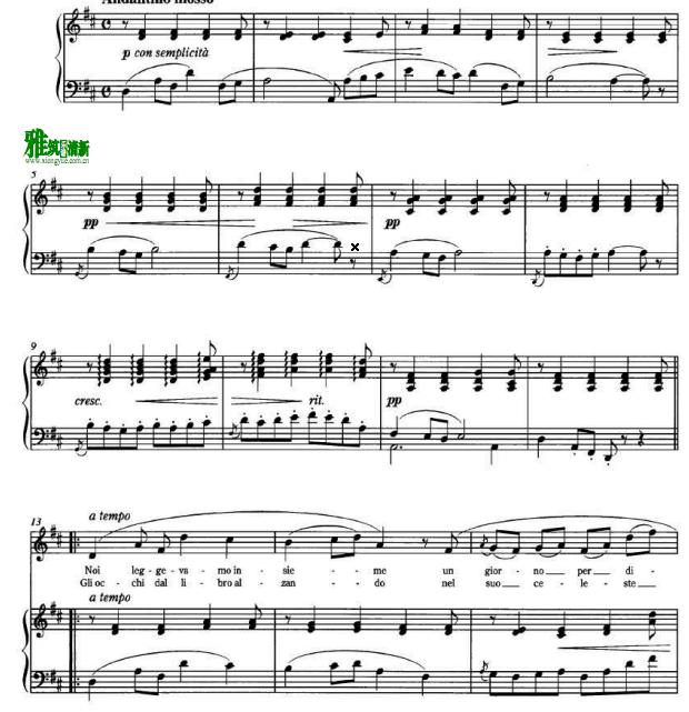 Puccini - Storiella d'amore钢琴伴奏谱