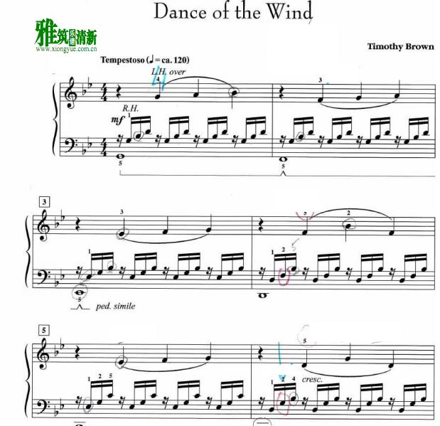 Timothy Brown - Dance Of The Wind钢琴谱