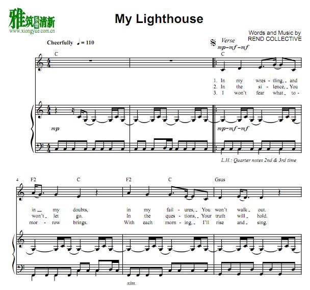 Rend Collective - My Lighthouse钢琴伴奏谱