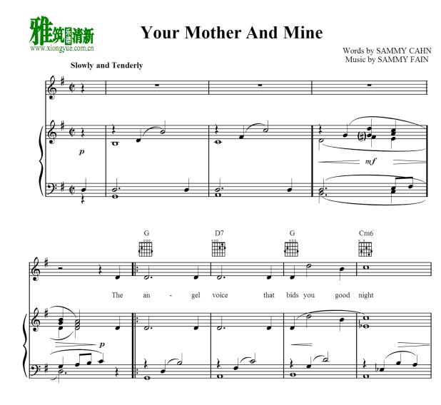 your mother and mine钢琴谱
