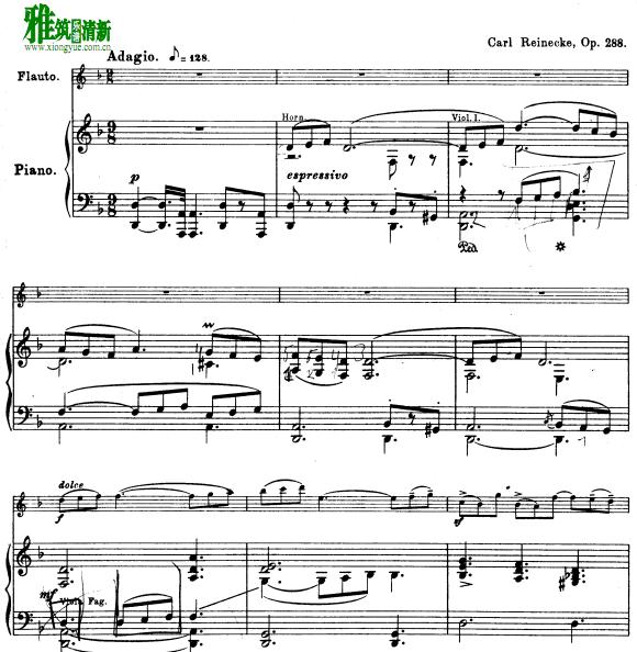 Carl reinecke - Ballade op.288 长笛钢琴伴奏谱