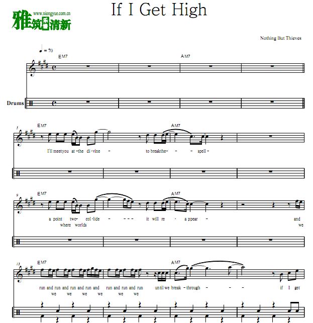 If I Get High - Nothing But Thieves乐队鼓谱