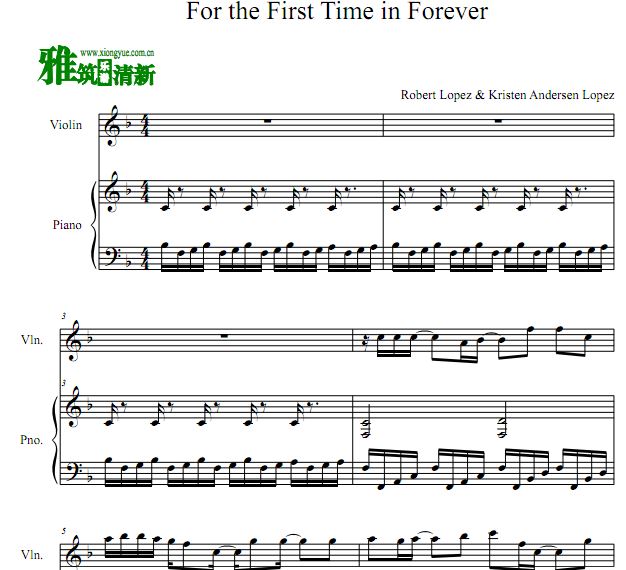 For the First Time in Forever小提琴谱
