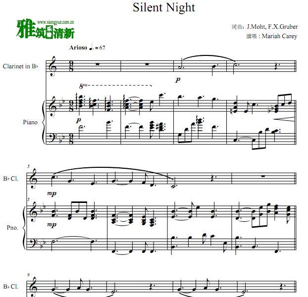 Silent Night 单簧管谱   平安夜单簧管谱