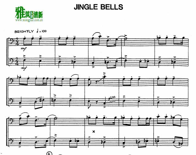 铃儿响叮当Jingle Bells长号二重奏谱