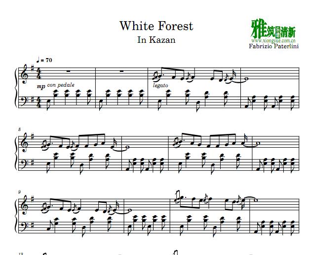 Fabrizio  Paterlini - White Forest钢琴谱