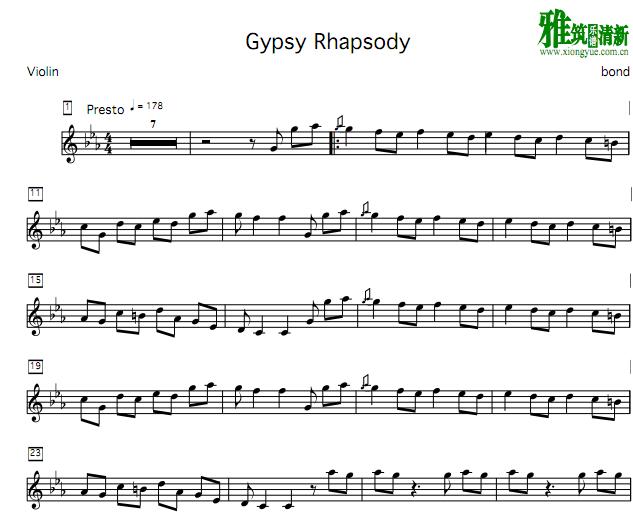 古典辣妹 - Gypsy Rhapsody小提琴谱