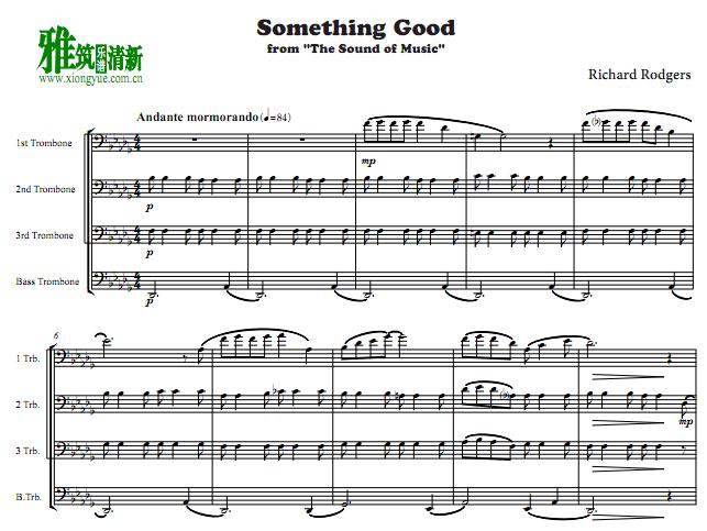 音乐之声 something good 长号四重奏谱