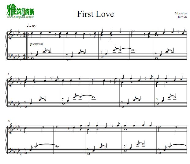 Jurrivh - First Love钢琴谱