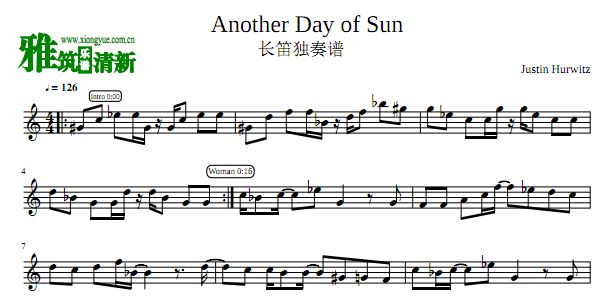Another Day of Sun长笛独奏谱