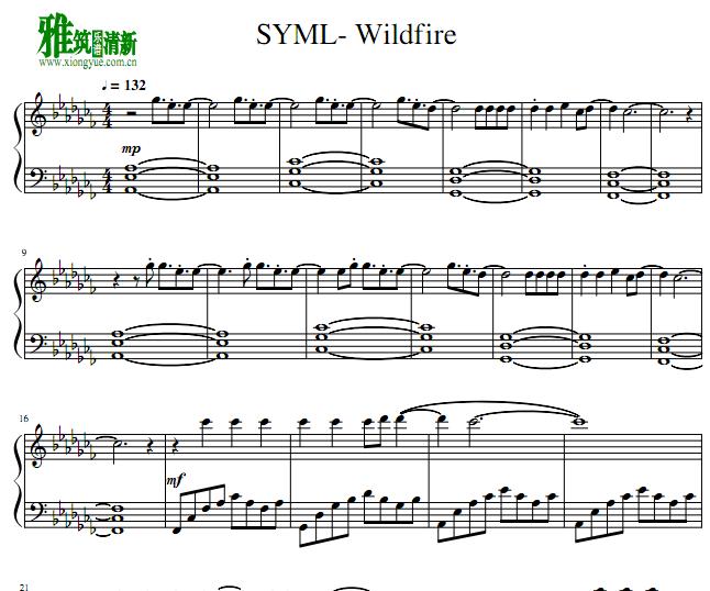 SYML - Wildfire钢琴谱