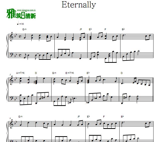 天堂 - Eternally钢琴独奏谱