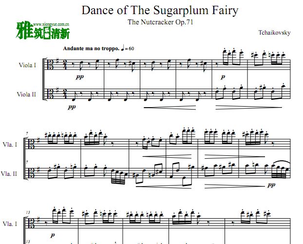 Dance Of The Sugar plum Fairy 中提琴二重奏谱