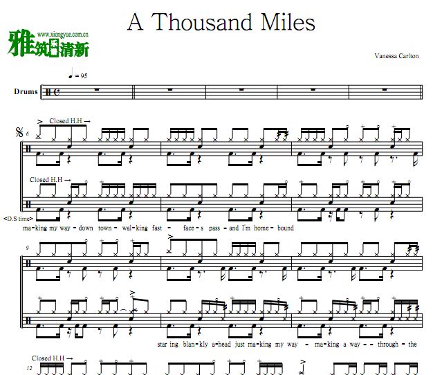 A thousand miles鼓谱