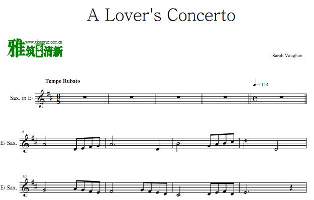A Lover's Concerto中音萨克斯谱 恋人协奏曲中音萨克斯谱