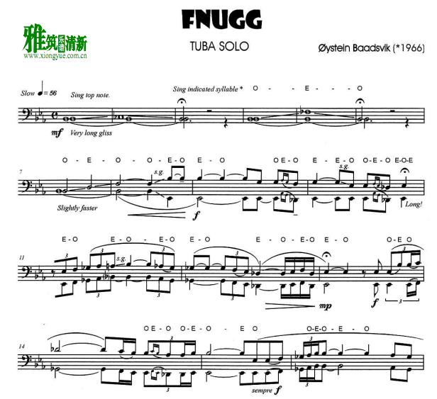 Baadsvik - Fnugg 大号谱