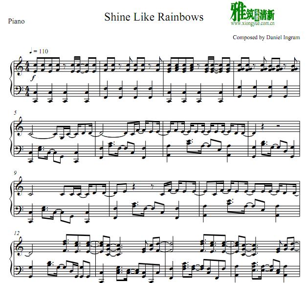 小马宝莉 Shine Like Rainbows 钢琴谱