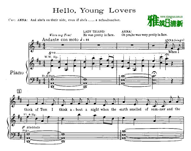 国王与我 Hello, Young Lovers正谱 声乐谱 钢琴谱 