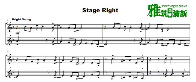 Stage Right小号二重奏谱