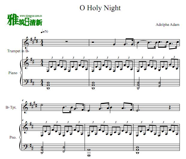 圣善夜 O Holy Night 小号谱