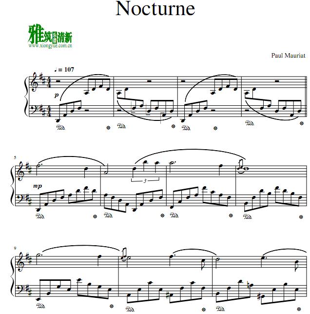 Paul Mauriat - Nocturne钢琴谱