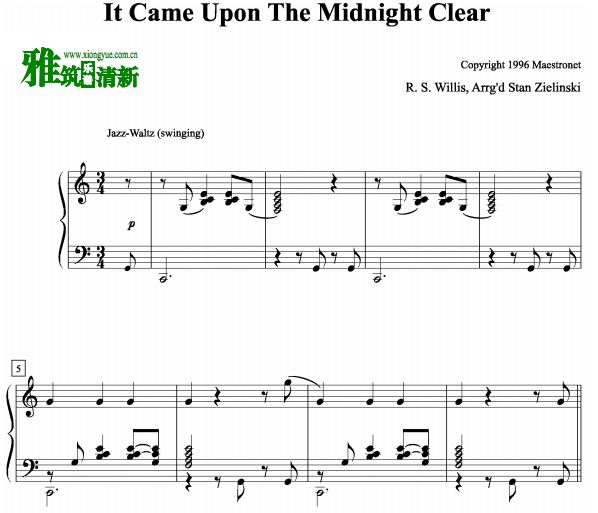 It Came Upon The Midnight clear钢琴谱