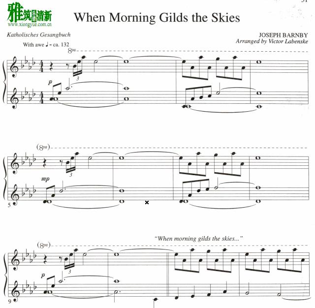  Victor Labenske - When Morning Gilds the Skies钢琴谱