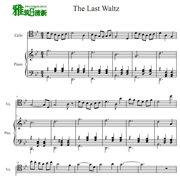 The Last Waltz 最后的华尔兹大提琴谱
