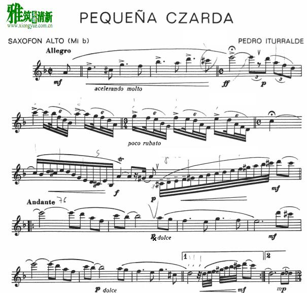 小查尔达什Pequena Czarda 萨克斯谱