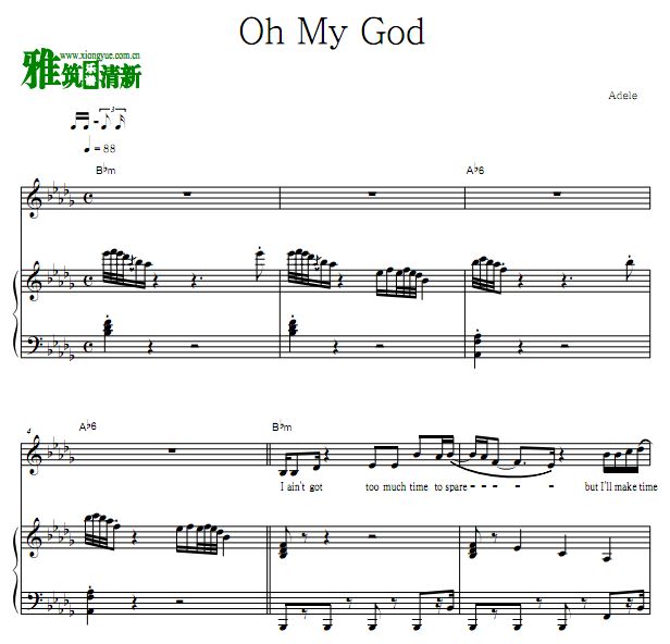 Adele - Oh My God 钢琴谱 弹唱伴奏版 正谱