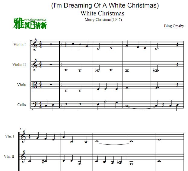 I'm Dreaming Of A White Christmas 弦乐四重奏谱