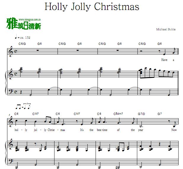 Michael Buble - Holly Jolly Christmas正谱 歌谱 钢琴谱 声乐谱