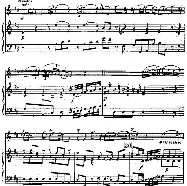haydn flute concerto in D major长笛钢琴伴奏谱