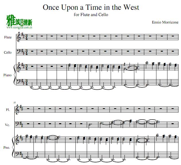 西部往事Once Upon a Time in the West 长笛大提琴钢琴伴奏谱