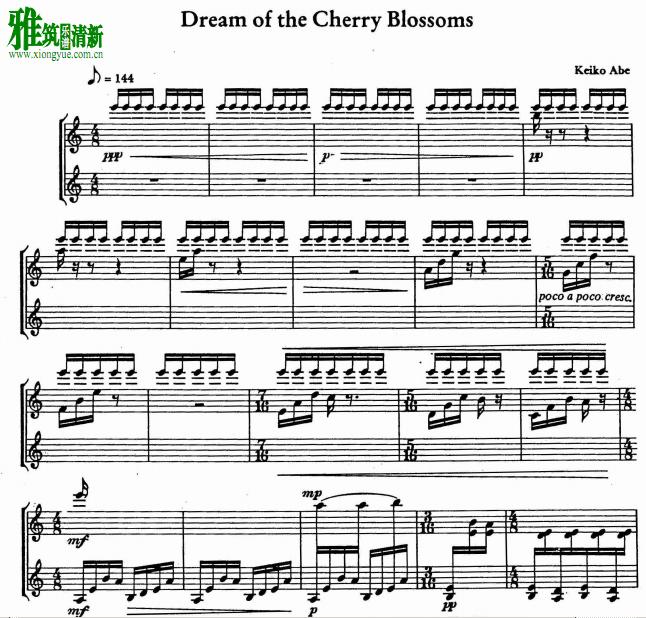 Keiko Abe 安倍圭子 - dream of the cherry blossoms马林巴谱