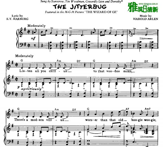 绿野仙踪 The Jitterbug 声乐正谱 钢琴伴奏谱