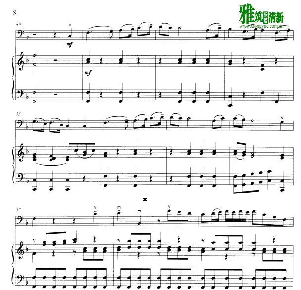 卡普茨 卡比契 F大调低音提琴协奏曲钢琴伴奏谱