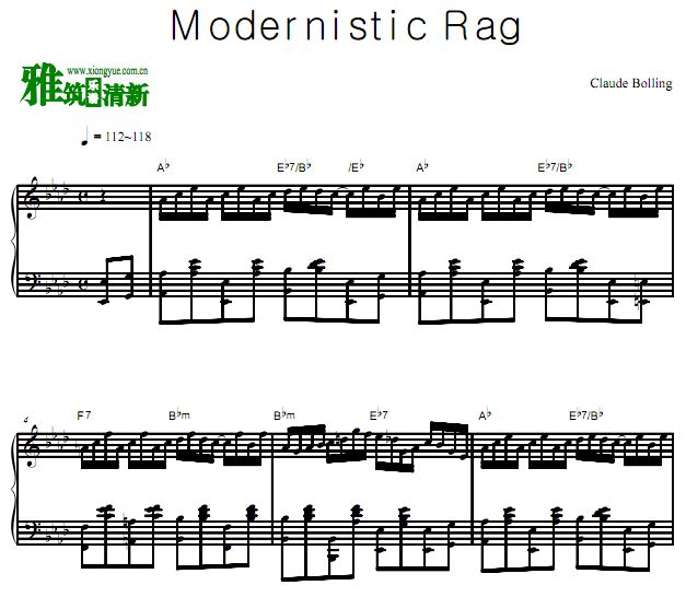 克劳博林 - Modernistic Rag钢琴谱