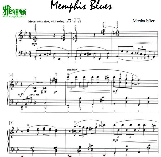 martha mier - Memphis Blues爵士钢琴谱