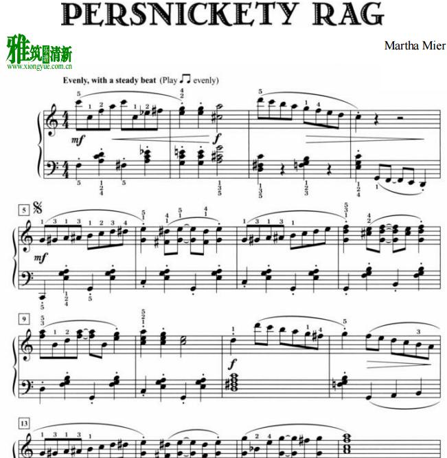martha mier - persnickety rag爵士钢琴谱