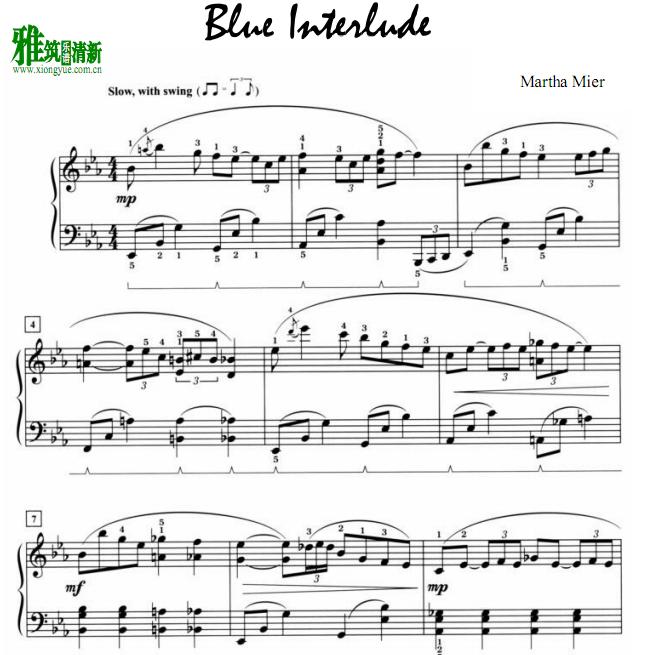 martha mier - blue interlude爵士钢琴谱