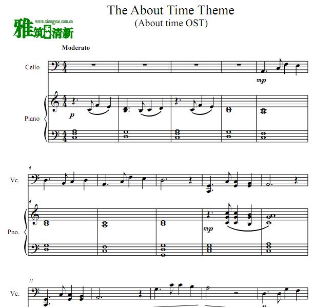 The About Time Theme 时空恋旅人大提琴钢琴谱