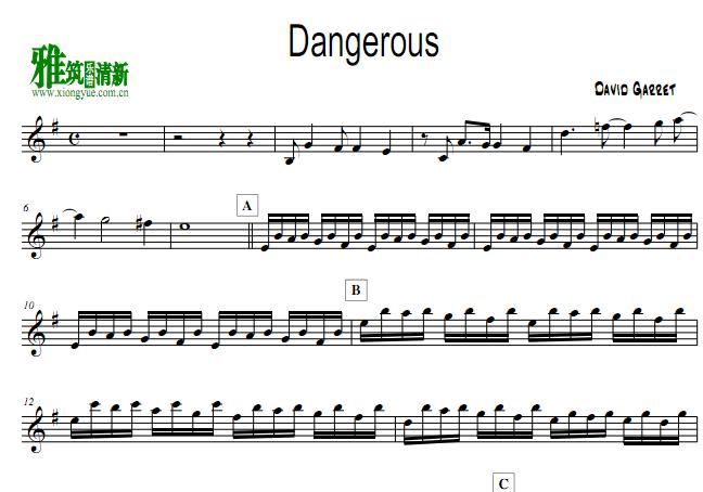 David Garrett - dangerous小提琴谱