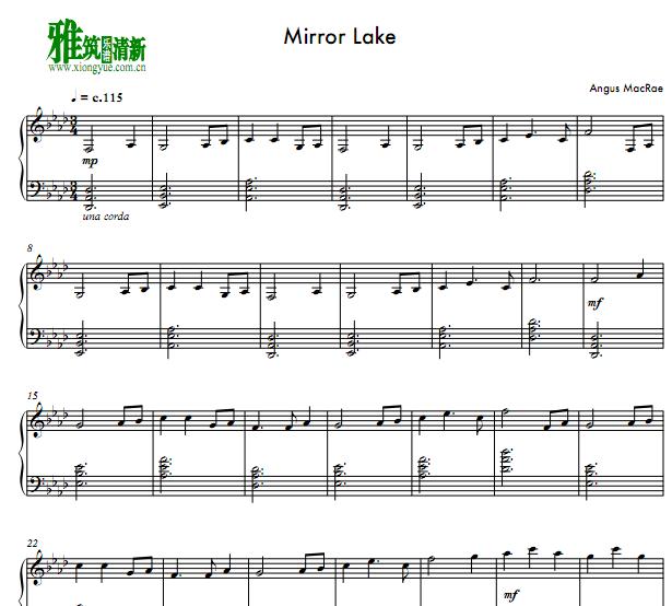 Angus MacRae - Mirror Lake钢琴谱