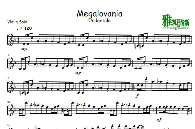 Megalovania小提琴谱