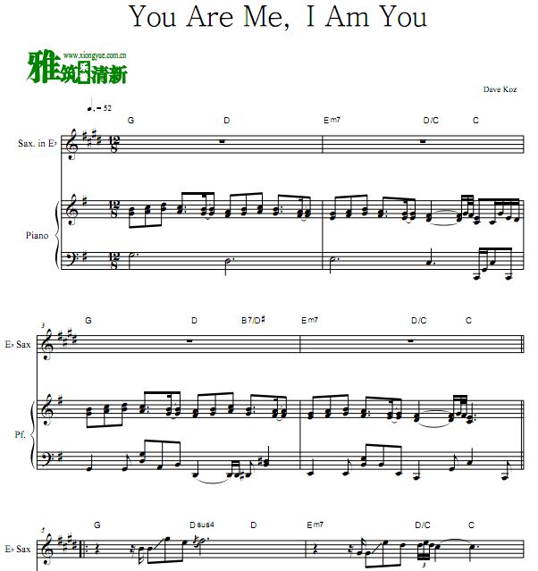 Dave Koz - You Are Me, I Am You 萨克斯谱
