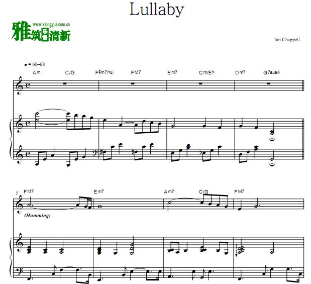 Jim Chappell - Lullaby钢琴弹唱歌谱