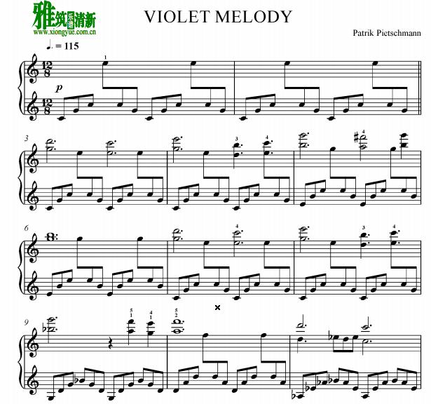 Patrik Pietschmann - VIOLET MELODY钢琴谱